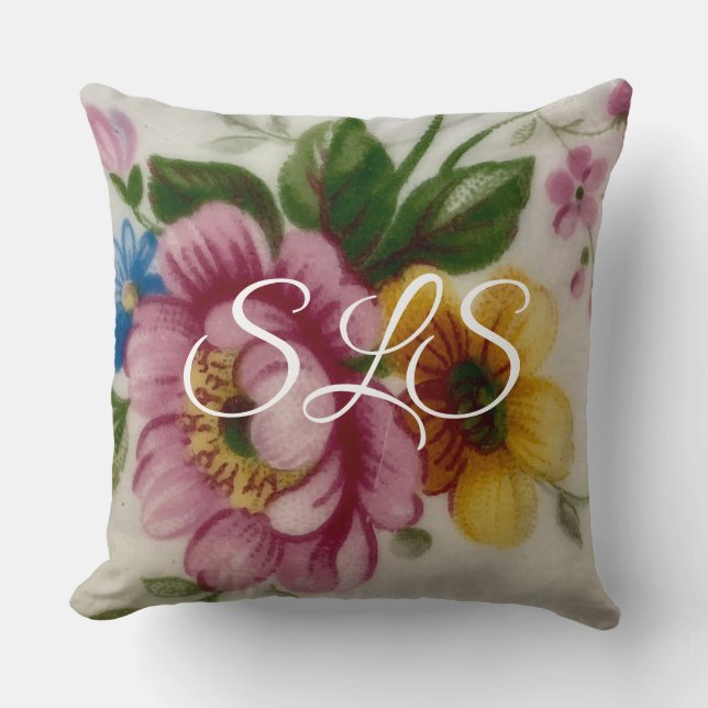 Coussin Bouquet floral de tasse à thé (Recto)