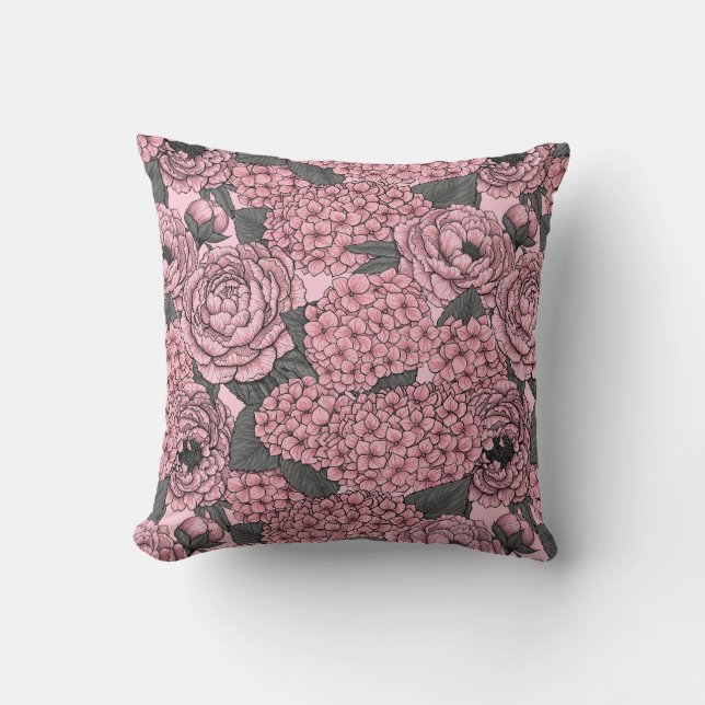 Coussin Bouquet floral en rose (Recto)