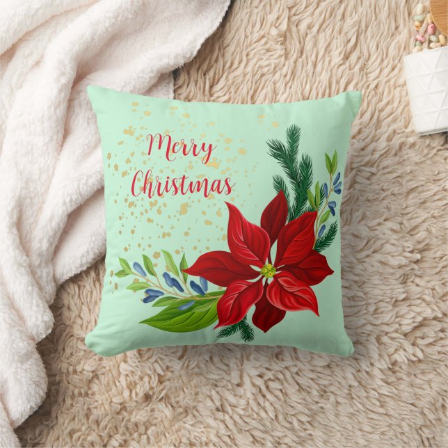 Coussin Bouquet floral Poinsettia (Couverture)
