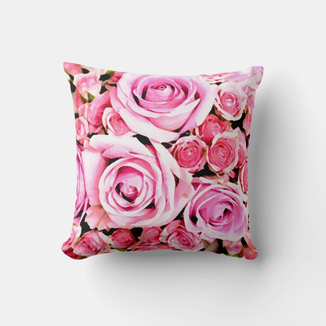 Coussin Bouquet rose (Recto)