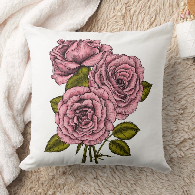 Coussin Bouquet rose roses (Couverture)