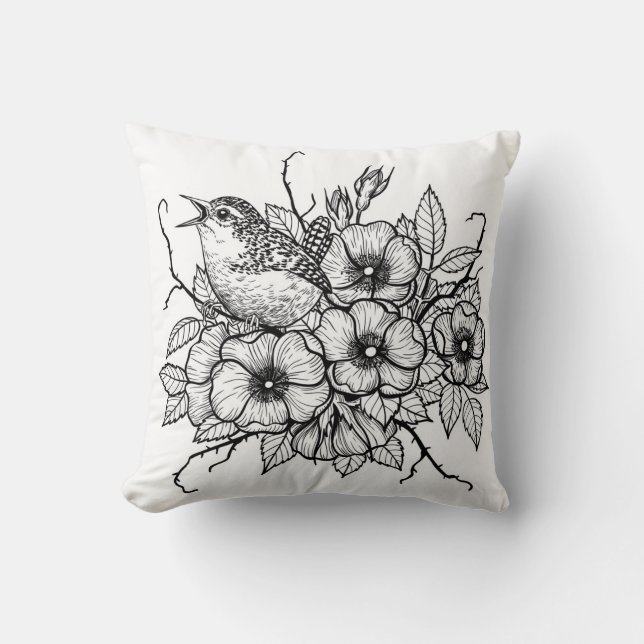 Coussin Bouquet Wren (Recto)
