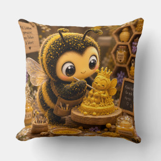 Coussin Bourdon doré en danse fleurie.11