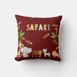 Coussin Bourgogne Baby Safari Jeu d'oreiller