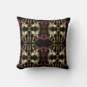 Coussin Bourgogne Beige Vert Noir Grand Carrelage Mosaïque