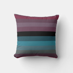 Coussin Bourgogne, Bleu Ciel & Mauve Vintage
