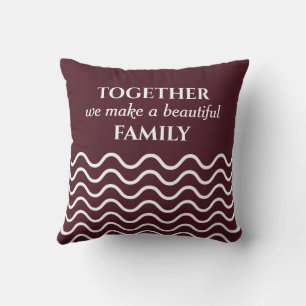 Coussin Bourgogne Citation Photo Motif Ondulé Double Face