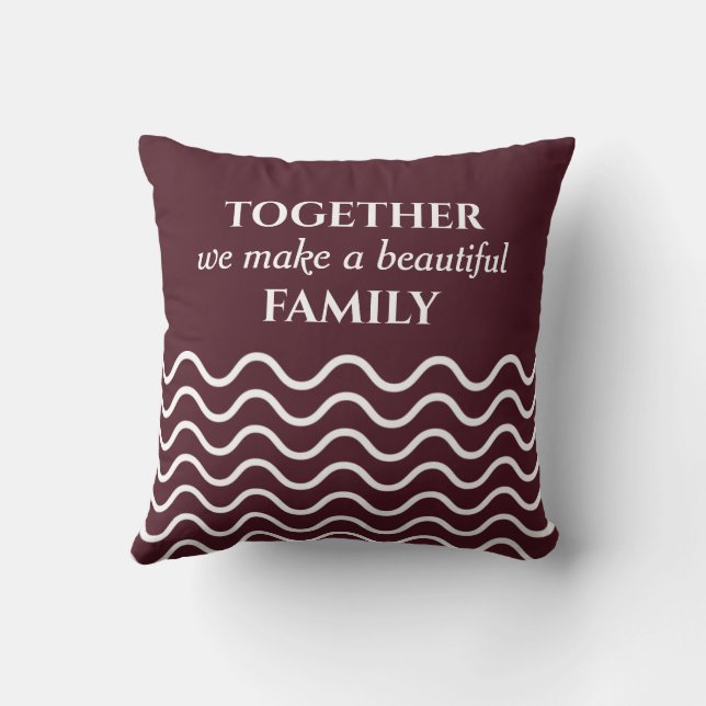 Coussin Bourgogne Citation Photo Motif Ondulé Double Face (Verso)