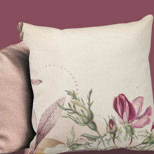 Coussin Bourgogne & Crème Simple Rose Floral
