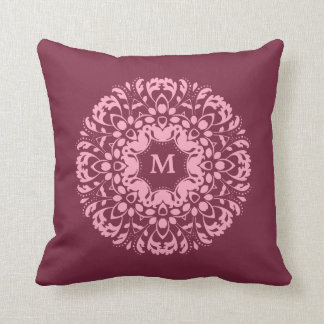 Coussin Bourgogne et rose Victoro élégant