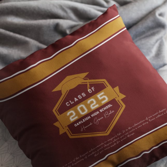 Coussin Bourgogne | Objet de Remembrance pour la Promotion (Créateur téléchargé)