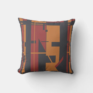 Coussin Bourgogne Orange Noir Gras Sud-Ouest Abstrait