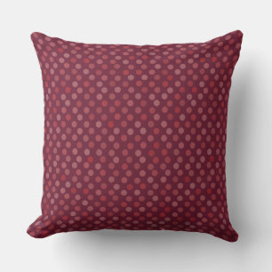 Coussin Bourgogne, rose, rouge et pois de baie