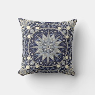 Coussin Boussole céleste Mandala Art à motif étoile