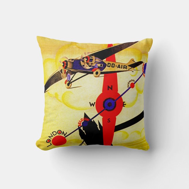 Coussin Boussole d'art déco de Sabena (Recto)