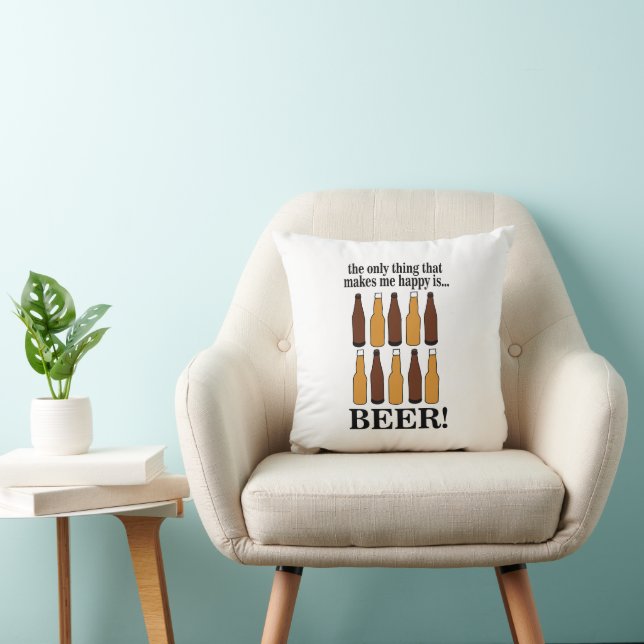 Coussin Bouteille de bière drôle de bière (Chaise)