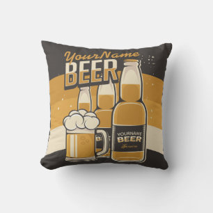 Coussin Bouteille de bière personnalisée Barre de brassage