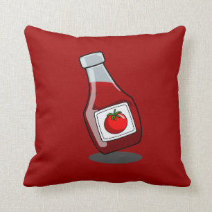 Coussin Bouteille de ketchup de bande dessinée