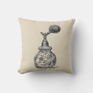 Coussin Bouteille de parfum antique, vintage,