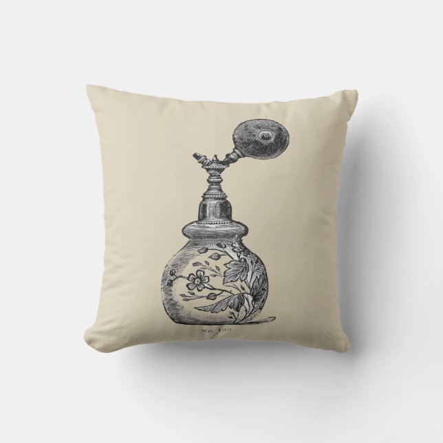 Coussin Bouteille de parfum antique, vintage, (Recto)