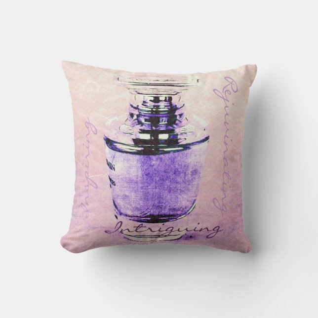 Coussin bouteille de parfum française romantique avec le (Recto)