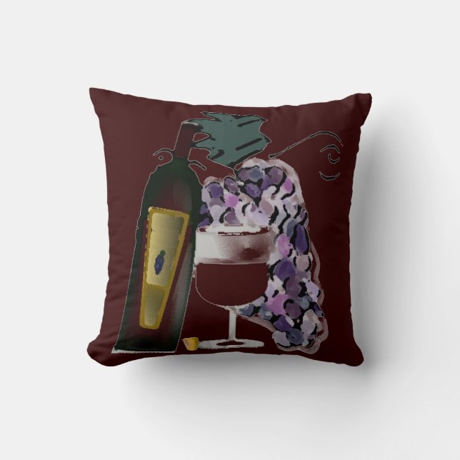 Coussin Bouteille de raisins du vin n (Recto)