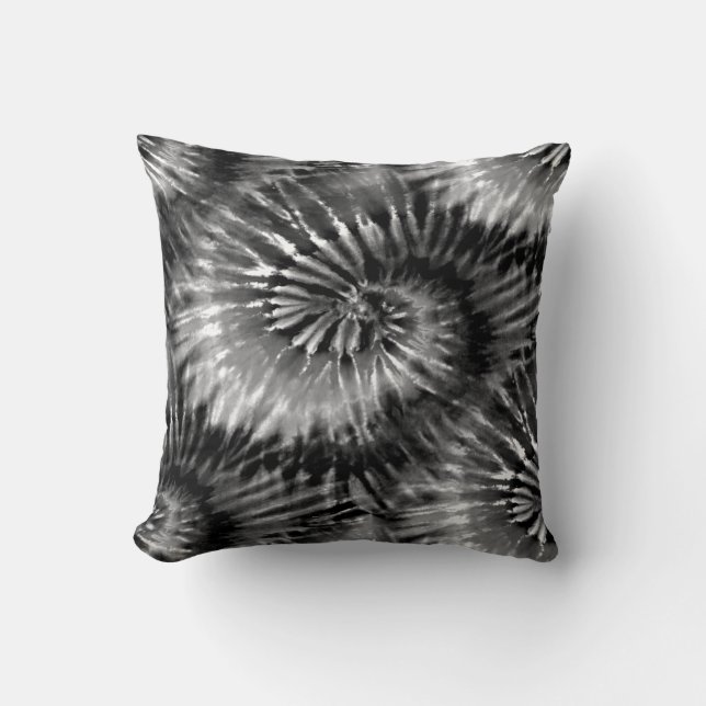 Coussin Bouteille de tarte noir et blanc Starburst Spiral  (Recto)