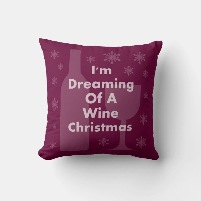 Coussin Bouteille et verre : Noël de vin (Recto)