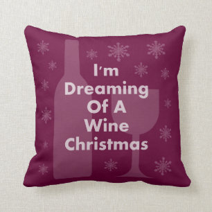 Coussin Bouteille et verre : Noël de vin