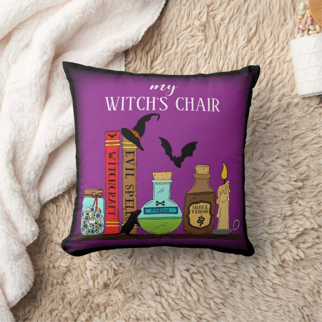 Coussin Bouteilles de poison de la sorcière Halloween Chai (Couverture)