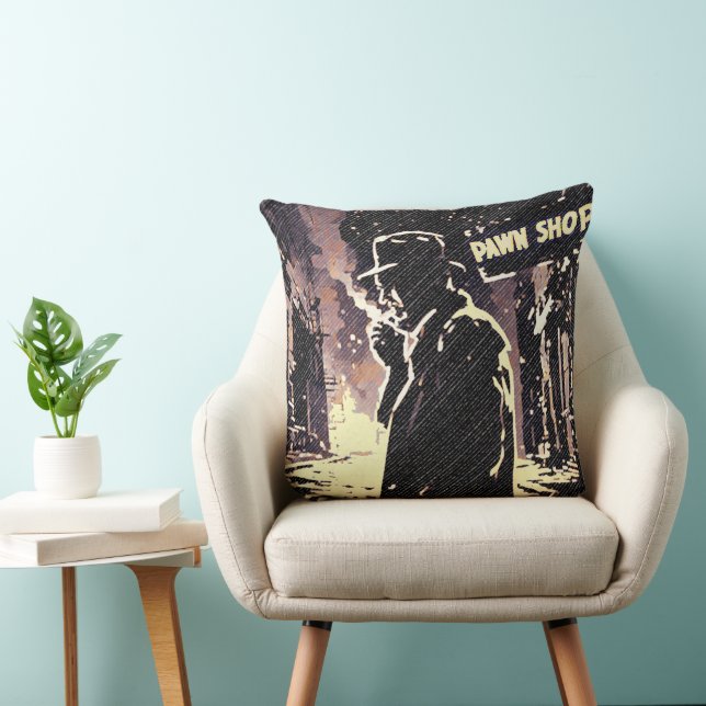 Coussin Boutique de prêteur sur gages Style d'art pop urba (Chaise)
