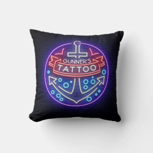 Coussin Boutique de tatouage personnalisée Style néon naut