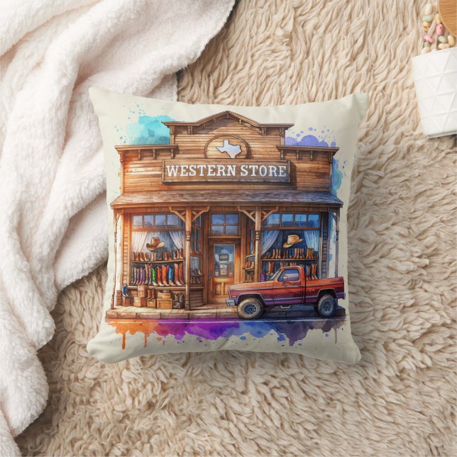 Coussin Boutique Rustique Western en bois (Couverture)