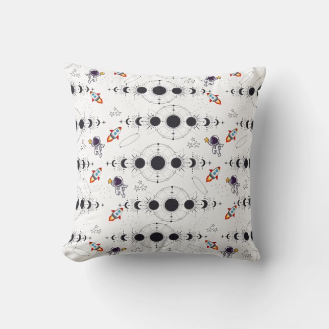 Coussin Boutiques en orbite : Astronaut, Rocket & phases d (Recto)