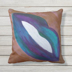 Coussin Bouton à lèvres Abstrait   Fille lèvres Kiss XOXO