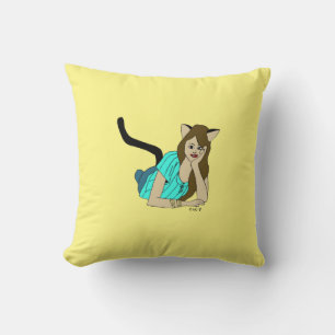 Coussin bouton catgirl