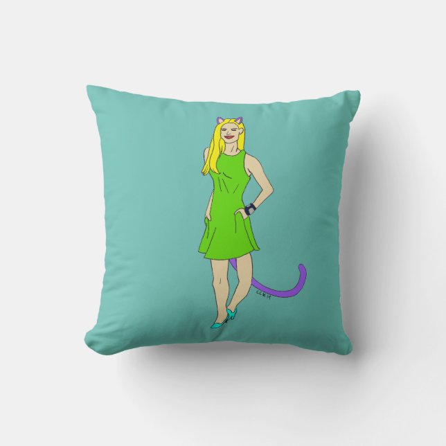 Coussin bouton catgirl (Recto)