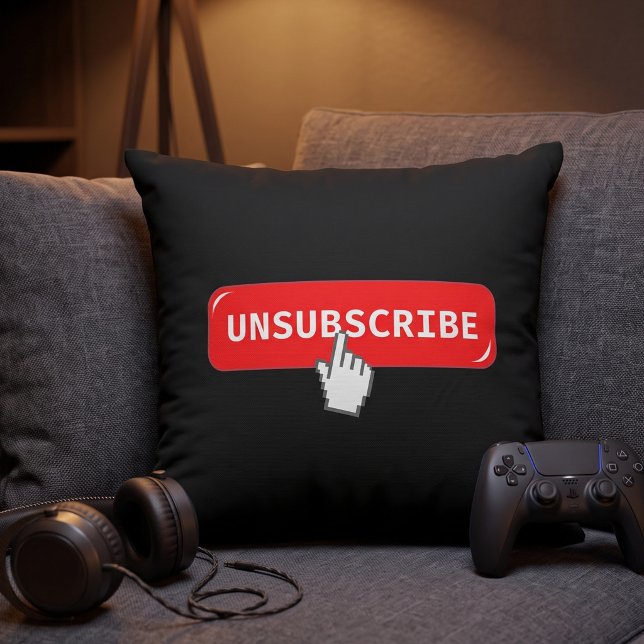Coussin Bouton de désabonnement drôle - Humour d'introvert (Créateur téléchargé)