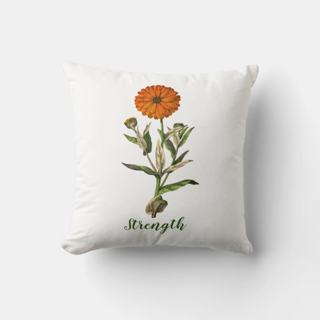 Coussin Bouton d'épingle Inspirational Force Marigold (Recto)