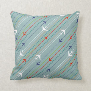 Coussin Bouton du Motif de l'avion rétro Jeu d'oreiller