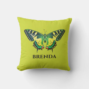 Coussin Bouton vert de la photo moderne mignonne