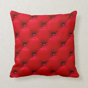 Coussin Boutonné sur la Texture rouge. Répéter le motif