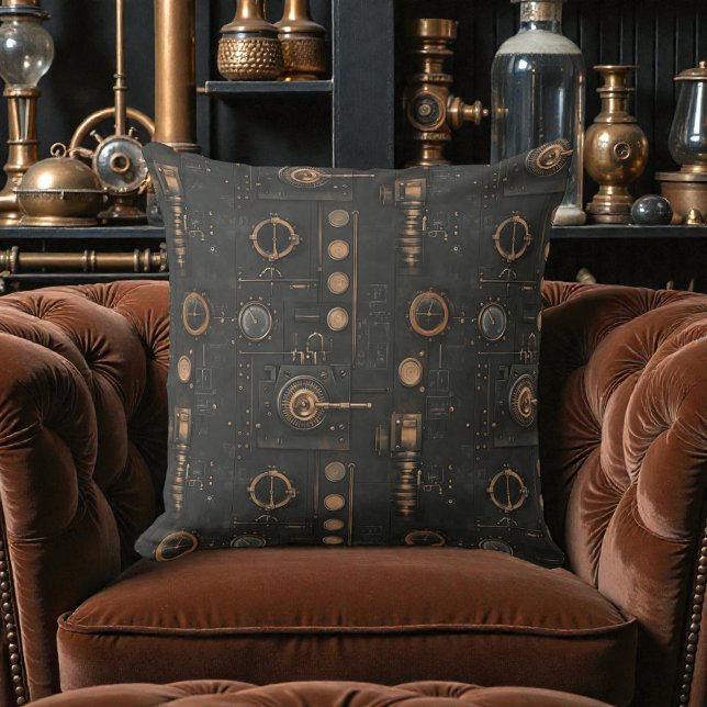 Coussin Boutons et engrenages métalliques steampunk victor (Créateur téléchargé)