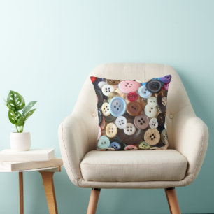 Coussin Boutons Lancer l'oreiller