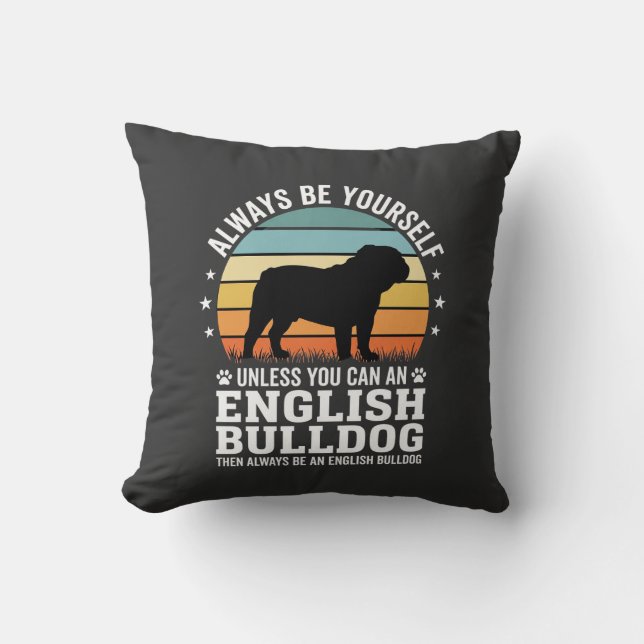 Coussin Bouvier Anglais Coucher de Soleil Soyez Vous-Même  (Recto)