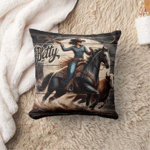 Coussin Bovins de cowgirl en Pleine lune