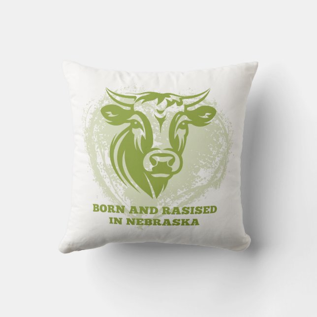Coussin Bovins nés et élevés au Nebraska (Verso)