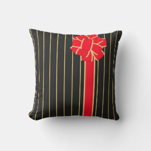 Coussin Bow noir et rouge