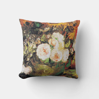 Coussin Bowl avec tournesol, Roses et autres fleurs