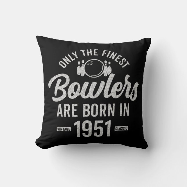 Coussin Bowler Bowling de 71 ans 1951 71e anniversaire (Recto)